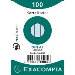 Exacompta 3208B 48x Karteikarten Kariert DIN A8 100 St Eingeschweißt - Weiß -Tesa Geschäft 049aaafb 1187 4966 ba3a 7caa37312b63