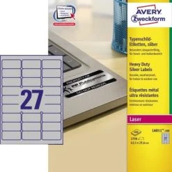Avery Zweckform L6012-20 Typenschild-Etiketten, 96 X 50,8 Mm, 20 Bogen/200 Etiketten, Silber -Tesa Geschäft 04ef5bdb ff15 4e85 88f2 3b36f36e17d0
