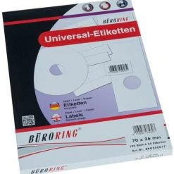 Null Büroring Etiketten, 70 X 37 Mm, 2400 Etiketten, Weiß, Für Laser-, Farblaser-, Inkjetdrucker, Kopierer, Lösungsmittelfrei, Blattformat: DIN A4 -Tesa Geschäft 057ae493 de07 4a97 be71 8c0fb1617c26 2