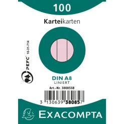 Exacompta Karteikarten Liniert DIN A8 100 St Eingeschweißt -Tesa Geschäft 0849da52 4673 4bfc 93bb 5d0dcc7be4fe 4