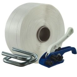 Kk-verpackungen 25 Mm Textil Polyester Umreifung Set Umreifungsband Bandspanner Metallklemmen