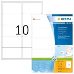 Herma PREMIUM Adressetiketten 99,1 X 139 Mm, 400 Etiketten, Weiß, Matt, Permanent Haftend, Blattformat: DIN A4, -Tesa Geschäft 0c439302 750a 4f6c b6f6 f65d9d5257fc 6