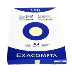 Exacompta 13326E 10x Karteikarten Blanko DIN A4 100 St - Mit Faltschachtel - Gelb