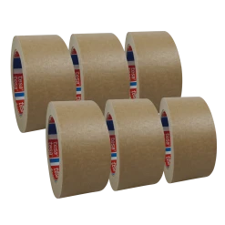 6 Rollen Tesa 60408 Biobasiertes Papier-Packband, 50mm X 50m, Braun