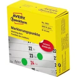 Avery Zweckform Markierungspunkt 3851 10mm Grün 800 St./Pack.