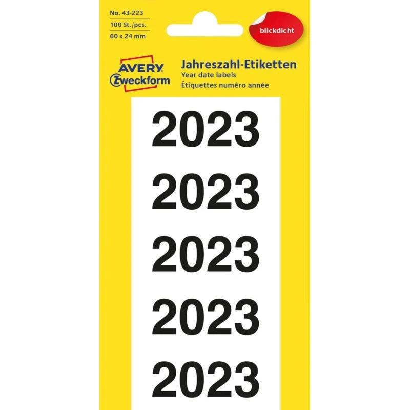 Null LEITZ Ordner-Inhaltsschild 'Jahreszahl 2023', Grau 3 Null LEITZ Ordner-Inhaltsschild 'Jahreszahl 2023', Grau – Bild 3