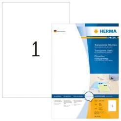 Herma Folien-Etiketten, 210 X 297 Mm, Transparent, Matt, Wetterfest, Permanent Haftend -Tesa Geschäft 13150708 2358 4233 86f5 5203e8eacad1