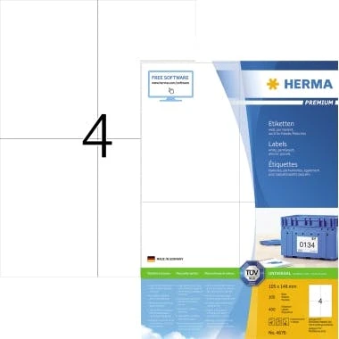 HERMA Etikett PREMIUM 4627 105x148mm Weiß 800 St./Pack. 2 HERMA Etikett PREMIUM 4627 105x148mm Weiß 800 St./Pack. – Bild 2