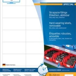 Herma Folien-Etiketten, 48,3 X 25,4 Mm, Weiß, Matt, Wetterfest, Extrem Stark Haftend, Ablösbar, 1 Pack = 20 Blatt = 800 Stück -Tesa Geschäft 1ee42b26 ccc4 4495 a633 29c56e2c663f 2