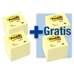 Null Post-it Haftnotizen, 76 X 76 Mm, Gelb, 12+12 GRATIS