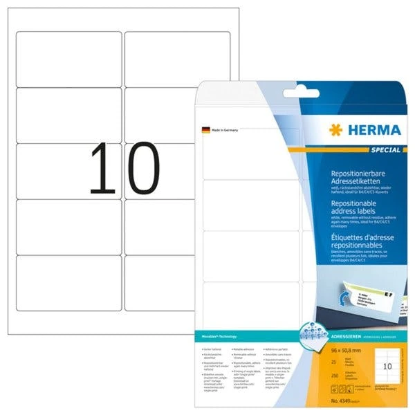 Herma Namensetiketten 80 X 50 Mm, 250 Etiketten, Trennbar, Aus Acetatseide, Weiß 7 Herma Namensetiketten 80 X 50 Mm, 250 Etiketten, Trennbar, Aus Acetatseide, Weiß – Bild 7