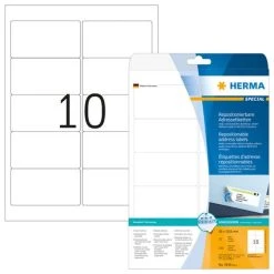 Herma Adressetiketten Für Schreibmaschinen 95x48 Mm, 250 Etiketten, Endlos Leporello-gefalzt, Weiß Papier Matt -Tesa Geschäft 2129bf62 18d2 48b1 9103 e9dc23440f5e