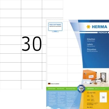 HERMA Etikett PREMIUM 4607 48,3x16,9mm Weiß 12.800 St./Pack. 6 HERMA Etikett PREMIUM 4607 48,3x16,9mm Weiß 12.800 St./Pack. – Bild 6