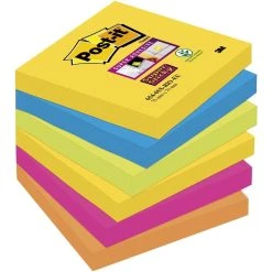 Null Haftnotiz Super Sticky 6546SR 76x76mm Sort. 6 St./Pack.