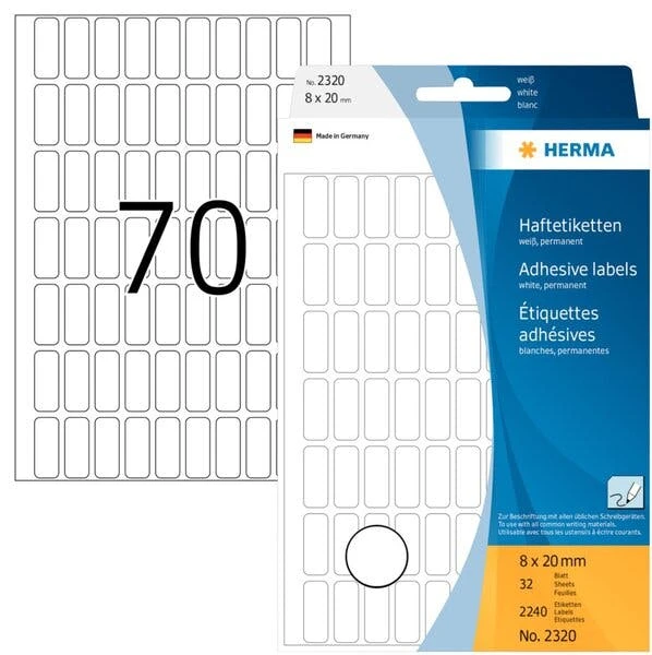 HERMA Vielzweck-Etiketten, 8 X 20 Mm, Weiß, Kleinpackung 6 HERMA Vielzweck-Etiketten, 8 X 20 Mm, Weiß, Kleinpackung – Bild 6