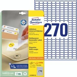 Avery Zweckform L4730REV-25 Universal-Etiketten, Ablösbar, A4, 17,8 X 10 Mm, 30 Bogen/8.100 Etiketten, Weiß