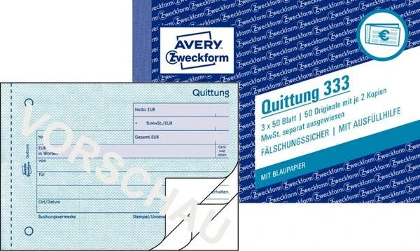 AVERY Zweckform Formularbuch 'Quittung Mit MwSt.', SD 5 AVERY Zweckform Formularbuch 'Quittung Mit MwSt.', SD – Bild 5