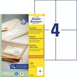 Avery Zweckform LR3475 Recycling Universal-Etiketten, A4, 70 X 36 Mm, 100 Bogen/2.400 Etiketten, Naturweiß -Tesa Geschäft 2da8f782 54b5 4988 a5aa 9ab4006ca64a 2