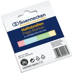 Soennecken Haftstreifen 5865 RC 20x50mm 40Bl. Sort. 4 St./Pack.