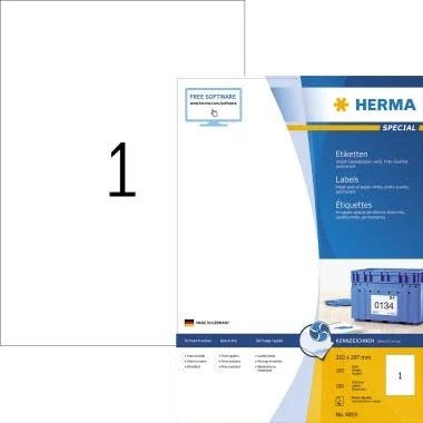 HERMA Etikett Special 4909 210x297mm Weiß 25 St./Pack. 2 HERMA Etikett Special 4909 210x297mm Weiß 25 St./Pack. – Bild 2