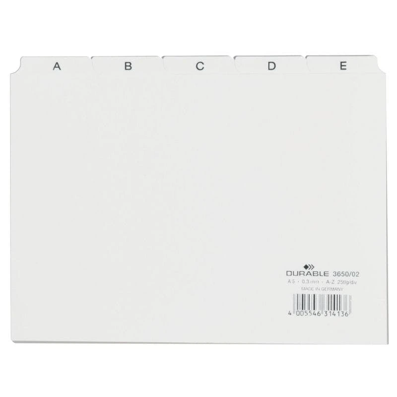 Null DURABLE Karteiregister A - Z, PP, A5 Quer, Rot, 25-teilig 7 Null DURABLE Karteiregister A - Z, PP, A5 Quer, Rot, 25-teilig – Bild 7