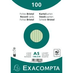 Exacompta 10848SE 10x Karteikarten Liniert DIN A5 100 St Eingeschweißt - Grün