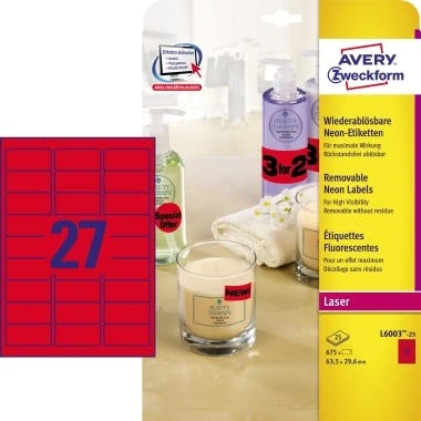 Avery Zweckform Etikett 63,5x29,6mm Typenschild 2.700 St./Pack. 2 Avery Zweckform Etikett 63,5x29,6mm Typenschild 2.700 St./Pack. – Bild 2