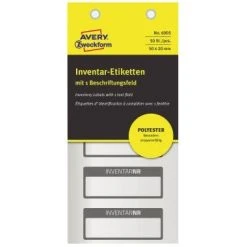 Avery Zweckform Inventaretikett 6905 PES 50x20mm Si/sw 50 St./Pack.