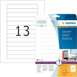 HERMA Video-Etiketten SPECIAL, 147,3 X 20 Mm, Weiß -Tesa Geschäft 3df161ad aa14 4830 bc6f 881409c0f51f 1