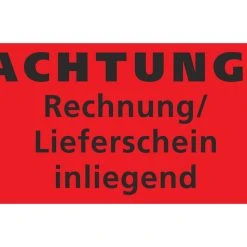 1-pack 1000x Hinweisetiketten Warnetiketten Rot RECHNUNG /LS. INLIEGEND 145x76mm -Tesa Geschäft 41bcd089 2232 4683 9e2f 2fe4f278be73 2