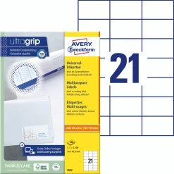 Avery Zweckform 3490 Universal-Etiketten, A4 Mit Ultragrip, Adressaufkleber, 70 X 36 Mm, 30 Bogen/720 Etiketten, Weiß -Tesa Geschäft 50f13f4c ac24 47b4 a03c 0042f06bb732 1