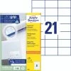 Avery Zweckform 3652 Universal-Etiketten, A4 Mit Ultragrip, Adressaufkleber, 70 X 42,3 Mm, 100 Bogen/2.100 Etiketten, Weiß