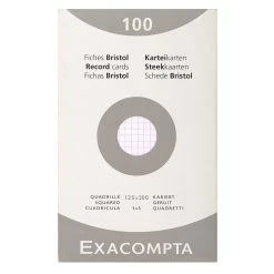 Exacompta 13203E 12x Karteikarten Aus 205g Holzfreiem, Kalibriertem Karton. Verpackt Zu Je 100 Blatt. - Weiß
