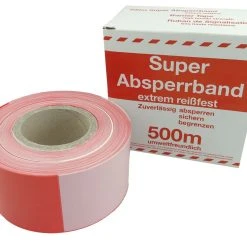 Null Folien-Absperrband Rot-weiß 80mmx500m