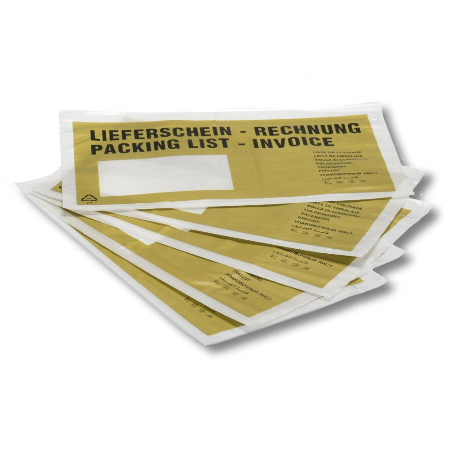 1-pack 1000x Versandtasche *Lieferschein/Rechnung* Gold DIN Lang 1 1-pack 1000x Versandtasche *Lieferschein/Rechnung* Gold DIN Lang