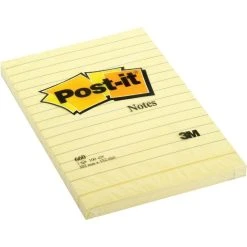 Null Post-it Haftnotizen, 76 X 76 Mm, Liniert, Gelb