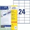 Avery Zweckform 3475 Universal-Etiketten, A4 Mit Ultragrip, Adressaufkleber, 70 X 36 Mm, 100 Bogen/2.400 Etiketten, Weiß
