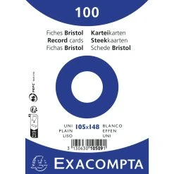 Exacompta 10509E 20x Karteikarten, 100 Stück, Ungelocht, DIN A6 105x148mm, 205g, Blanko - Weiß -Tesa Geschäft 57deb752 d497 4bc6 ba4a 56df4c0c174d
