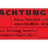 1-pack 1000x Hinweisetiketten Rot ACHTUNG! UNTERSCHIEDLICHE ARTIKEL 145x76mm