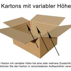 1-pack 35x Faltkarton 550x350x(50)-100mm Mit VARIABLER HÖHE 1wellig DICKWELLE -Tesa Geschäft 58e363fc d45c 49bc 89ab 1b2c4126de8c