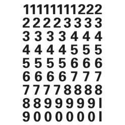 Herma Zahlen 10 Mm, 71 Etiketten, Aufdruck: 0-9, Folie, Schwarz