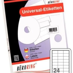 Null Büroring Etiketten, 64,6x33,8mm, 2400 Etiketten, Weiß, Für Laser-, Farblaser-, Inkjetdrucker, Kopierer, Lösungsmittelfrei, Blattformat: DIN A4 -Tesa Geschäft 63058581 58fe 49d5 a424 f0f2537f18e2 1