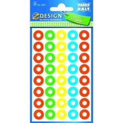 Null 3055 Schule Verstärkungsring Rot Grün Gelb Blau Papier Selbstklebend 4 Bögen 160 ST