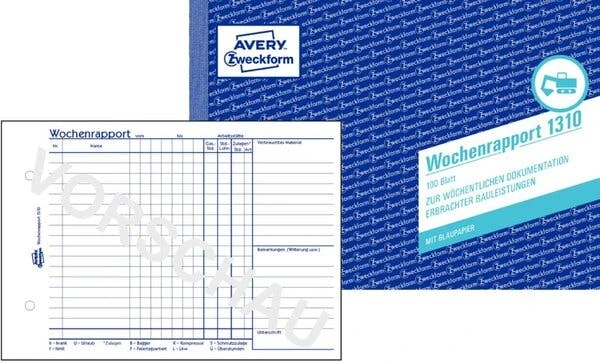 AVERY Zweckform Formularbuch 'Wochenbericht', A5 Quer 3 AVERY Zweckform Formularbuch 'Wochenbericht', A5 Quer – Bild 3
