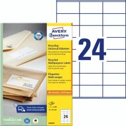 Avery Zweckform LR3655 Recycling Universal-Etiketten, A4, 210 X 148 Mm, 100 Bogen/200 Etiketten, Naturweiß -Tesa Geschäft 7392debc d943 4d19 a498 75866c9d2b07 2