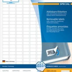 Herma Ablösbare Etiketten 17,8 X 10 Mm, 6.750 Etiketten, Weiß, Matt, Haftend