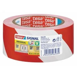 TESA Signalband Markierungsband Warnklebeband Rot / Weiß 58134 50mm X 66 Meter