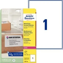 AVERY Zweckform Wetterfeste Versandetiketten, 199,6 X 143,5 Mm, Weiß, Laser S/w, Farblaser, Polyester -Tesa Geschäft 74424643 f820 441a 9160 25da1dfc8cdd 4