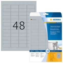 Herma Typenschild-Etiketten 25 X 10 Mm, 4.725 Etiketten, Silber, Extrem Stark Haftend, Wetterfest, Reißfest -Tesa Geschäft 7535e4d8 72ae 4fb7 ae49 f1443c8f2de8 1