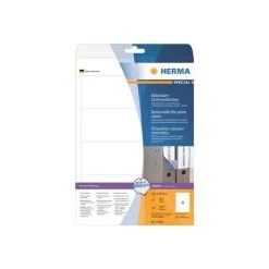 Null HERMA Special Selbstklebende Entfernbare Matte Lichtdichte Aktenordneretiketten Aus Papier Weiß 192 X 59 Mm 100 Etiketten 25 Bogen X 4